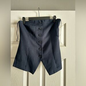 Abercrombie & Fitch Navy Pinstripe Tube Top